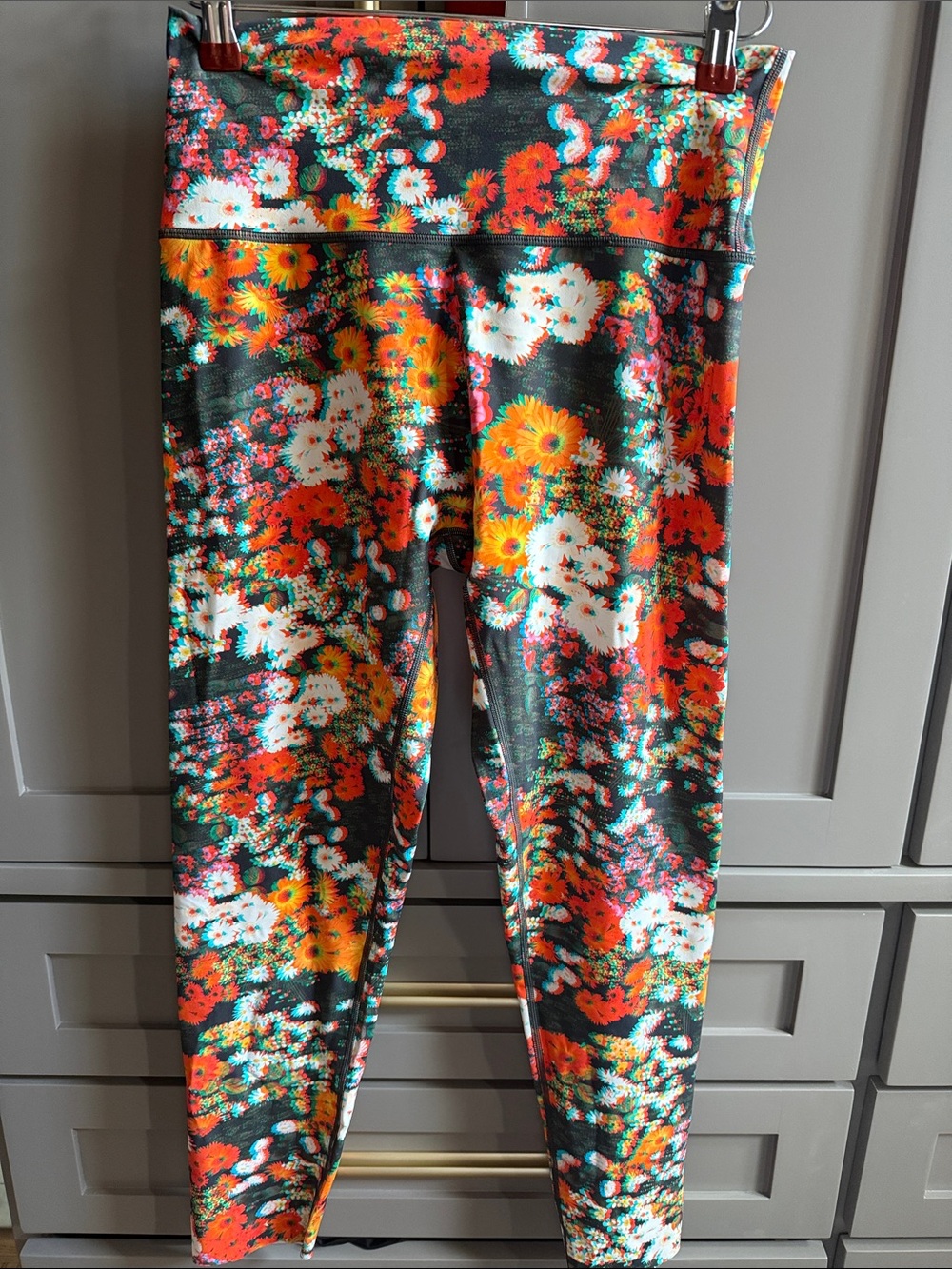 aerie Black Floral Print High-Rise Leggings